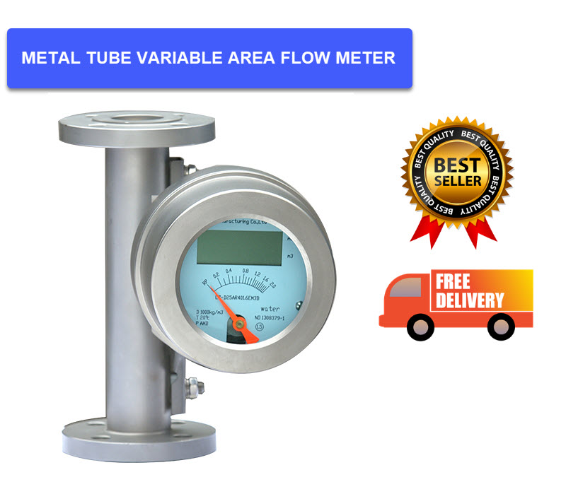 Metal tube variable area rotameter